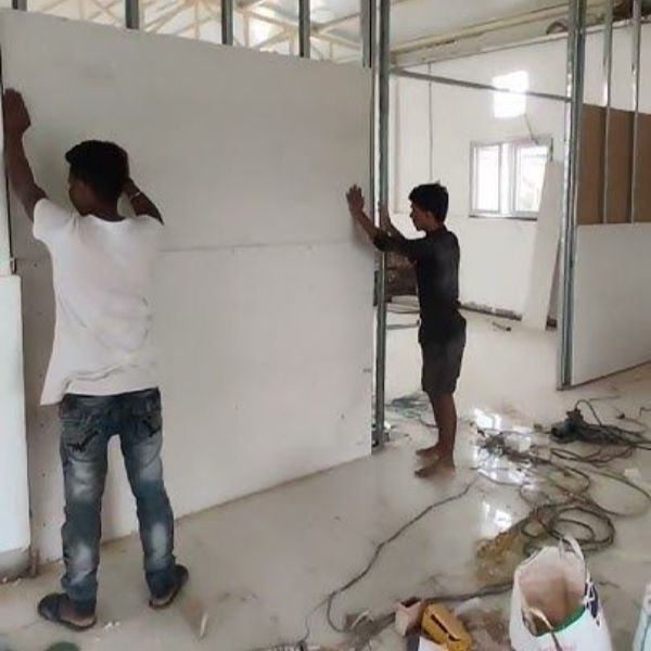 Gypsum Partition Installation View