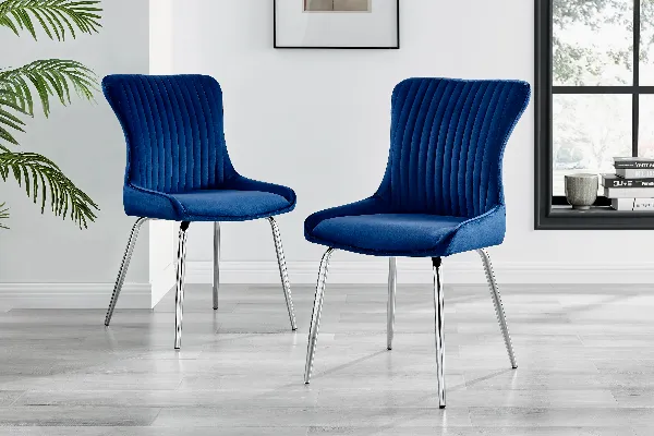 New Upholstered Chairs in Blue fabric