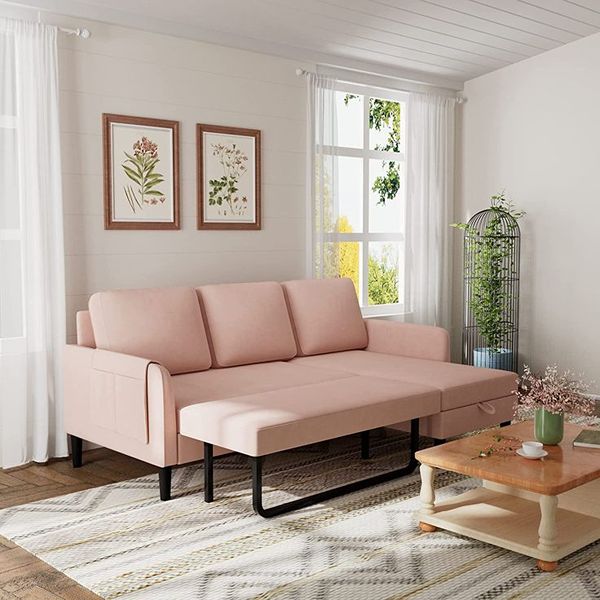 Sofa Cleaning 28 Clean pink pull-out sleeper sofa