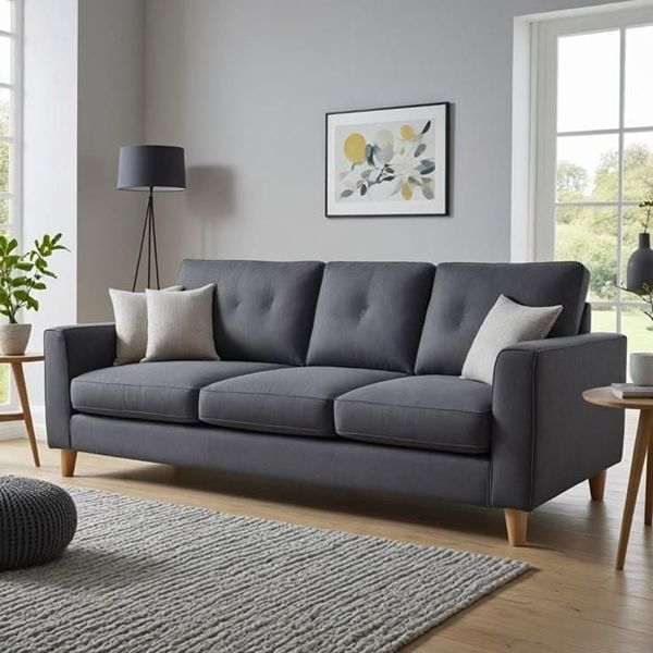 Sofa Cleaning 30 Freshly cleaned dark grey couch