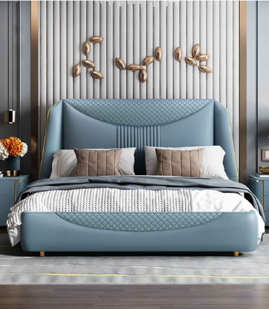 Bed Upholstery 58 Luxury blue upholstered designer bed
