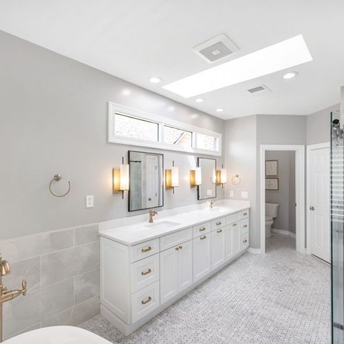 Luxury double vanity bathroom renovation