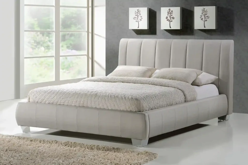Bed Upholstery 5 Modern white upholstered platform bed