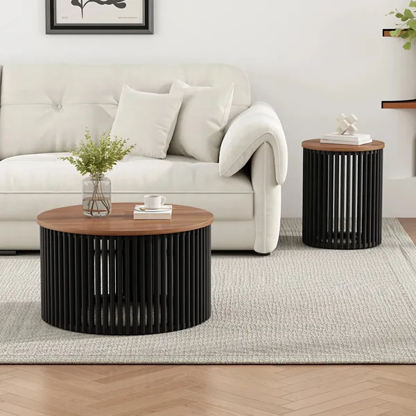 Furniture Assembling 30 Round dark wood coffee table