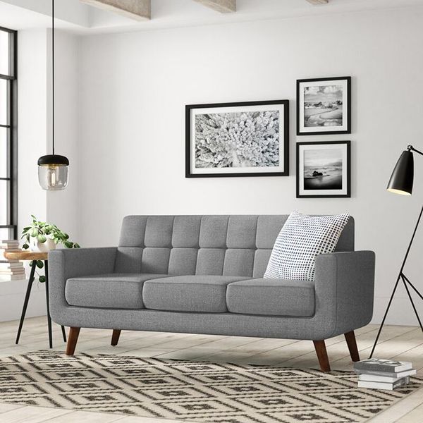 Sofa Cleaning 32 Spotless grey mid-century sofa view