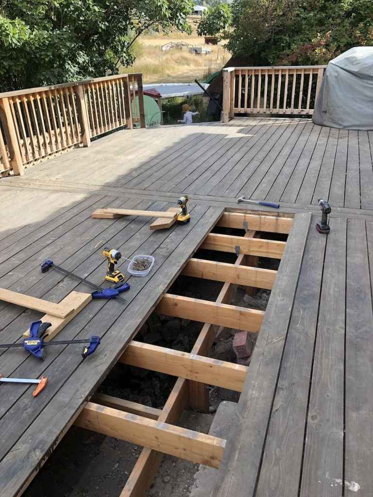 Deck Repair 39 Wooden deck frame repair