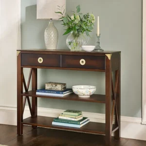 Dark Chestnut Balmoral 2 Drawer Console Table