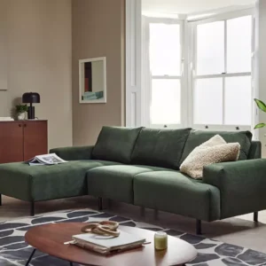 Julien Green Fabric Left-Hand Chaise Corner Sofa | Modern Seating