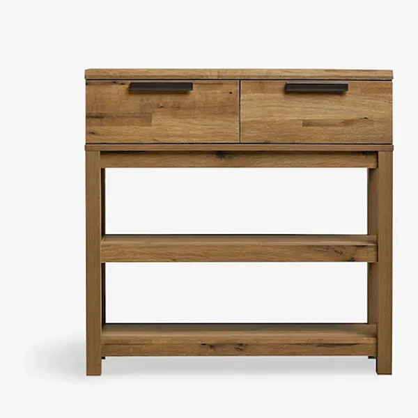 Slim Dark Oak Effect Console Table 2 Slim Dark Oak Effect Console Table