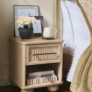 Bourton Light Natural Mango Wood 1 Drawer Bedside Table
