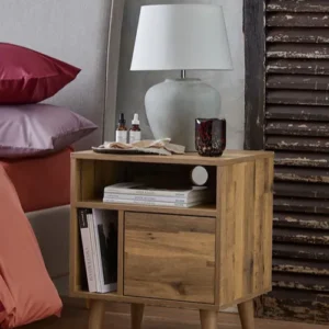 Bronx Dark Oak Effect Multi Storage Bedside Table