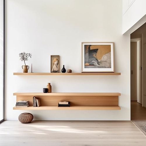 Built In Wooden Wall Shelves