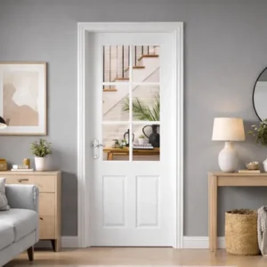 Cambridge White Primed Six-Lite Glazed Interior-Door