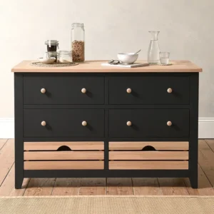 Chester Charcoal Breakfast Counter Island & Stool Set