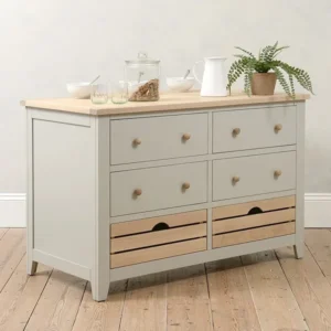Chester Grey Breakfast Bar Kitchen Island Set