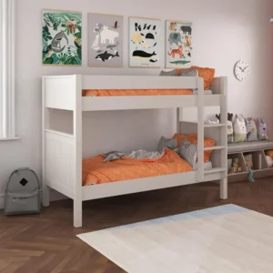 Classic White Wooden Kids Bunk Bed