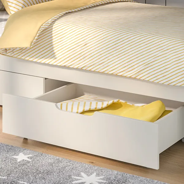 Classic White Wooden Trio Bunk Bed 2 Classic White Wooden Trio Bunk-Bed