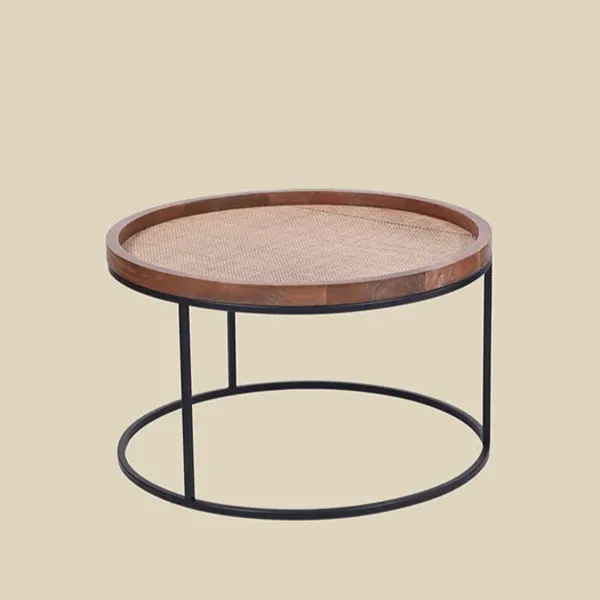 Paxon Wooden Coffee Table with Cane Detail 2 Paxon Wooden Coffee Table with Cane Detail
