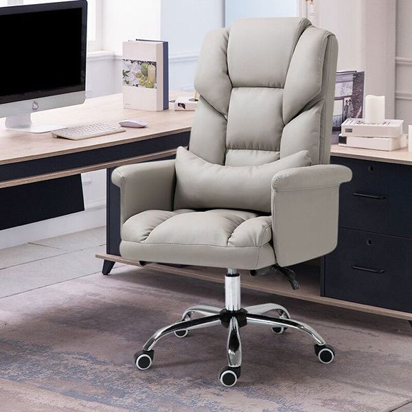 Gray upholstered office chair