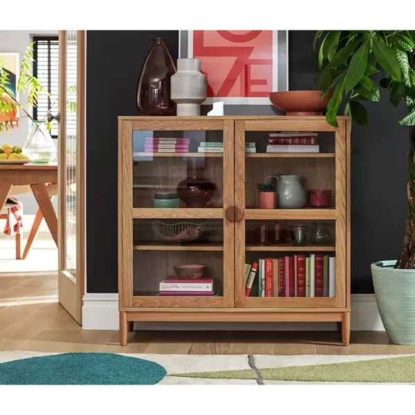 Habitat Cornelia Natural Glass Display Cabinet 1 Habitat Cornelia Natural Glass Display Cabinet
