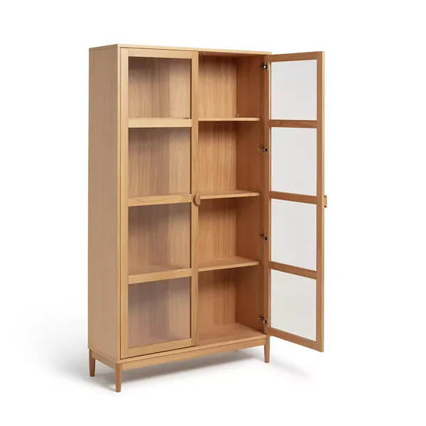 Habitat Cornelia Natural Tall Glass Display Cabinet 3 Habitat Cornelia Natural Tall Glass Display-Cabinet