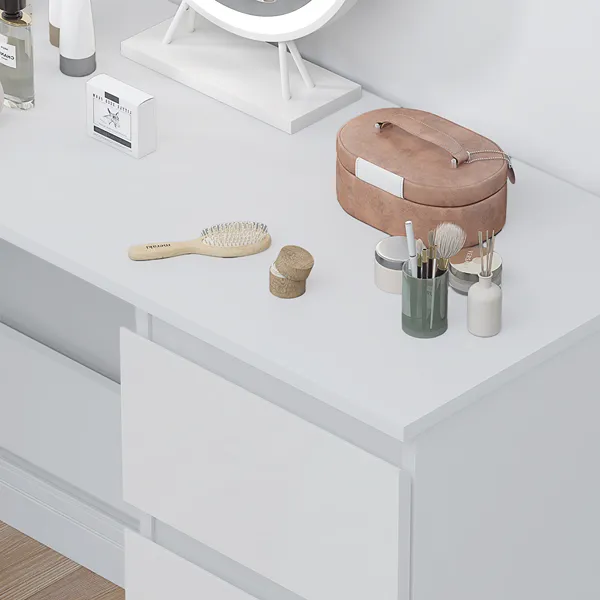 High Gloss White 3-Drawer Vanity Dressing Table 3 High Gloss White 3-Drawer-Vanity Dressing Table