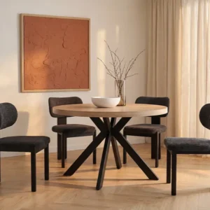 KOMONI Natural Black Extendable Table