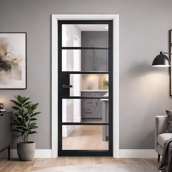 Kew Black Primer Plus 5-Lite Glazed Door – 40mm 2 Kew Black Primer Plus 5Lite Glazed Door – 40mm