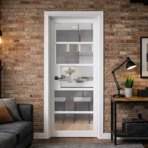 Kew White Primer Plus Five-Lite Glazed Door