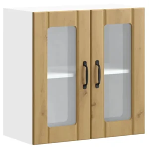 Lucca Artisan Oak Glass Door Kitchen Wall Cabinet