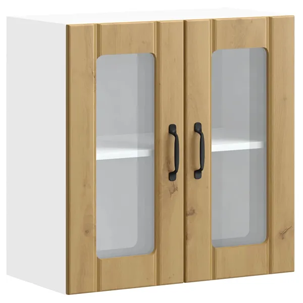 Lucca Artisan Oak Glass Door Kitchen Wall Cabinet 1 Lucca Artisan Oak Glass Door Kitchen Wall Cabinet