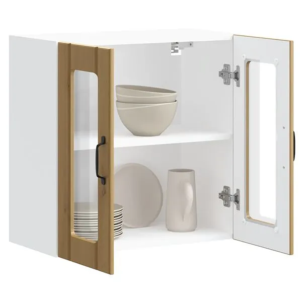 Lucca Artisan Oak Glass Door Kitchen Wall Cabinet 4 Lucca Artisan Oak Glass Door Kitchen Wall-Cabinets