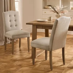 Malvern Natural Buttoned Dining Chairs