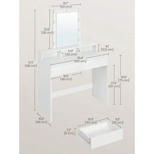 Modern White LED Dressing Table 2 Modern White LED Dressing-Table