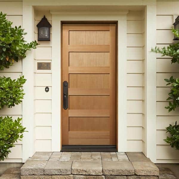 Door Installation Services 26 Modern wooden front door installation