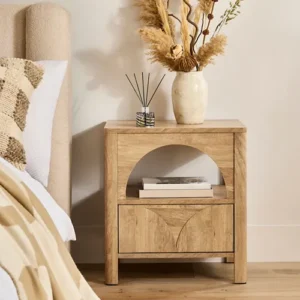 Natural Mango Effect Arched Bedside Table