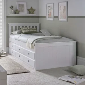 Nova White Pine Wooden Six Drawer Bed