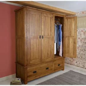 Original Rustic Three-Door Wardrobe