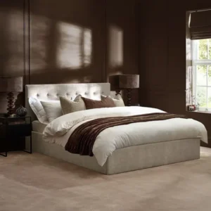 Peggy Natural Fabric Ottoman Storage Bed