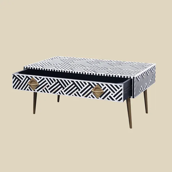 Rini Bone Inlay One-Drawer Coffee Table 3 Rini Bone Inlay One-Drawer Coffee Tables