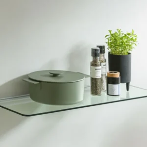 Round+Rail Glass Wall-Mounted Kitchen Shelf