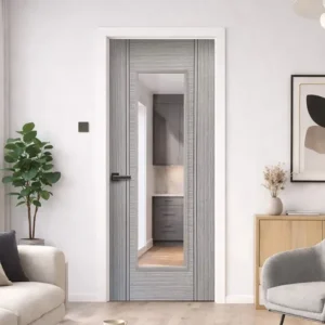 Seattle Urban Grey One-Lite Pre-Glazed Laminate Door