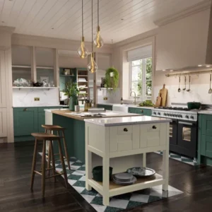 Shaker Classic Ermine Forest Green Kitchen Counter