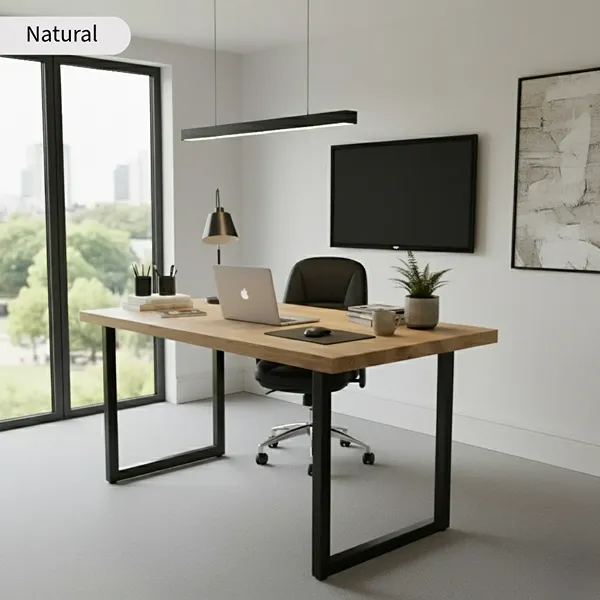 Solid Oak Executive Work Desk 2 Solid Oak Executive Work-Desk