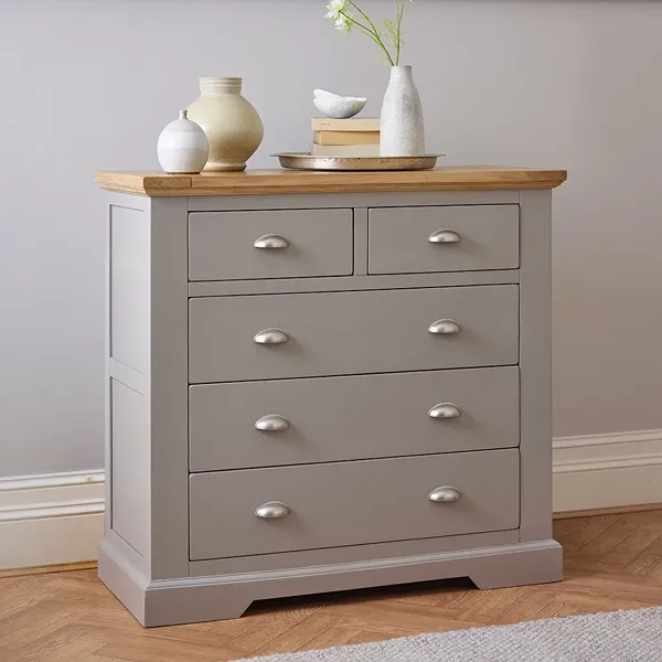 St Ives Natural Oak & Light Grey 2/3 Drawer Cabinet 1 St Ives Natural Oak & Light Grey 23 Drawer Cabinet