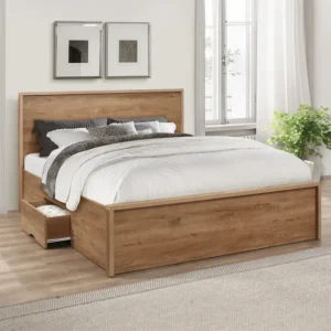 Stockwell Rustic Oak Storage Bed