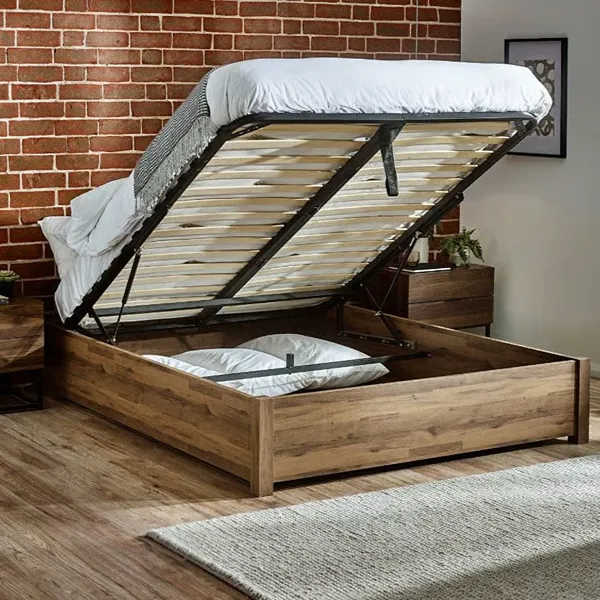 Westbrook Rustic Wooden Platform Ottoman Bed 3 Westbrook Rustic Wooden Platform Ottoman-Bed