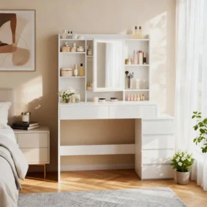 White LED Makeup Vanity Dressing Table