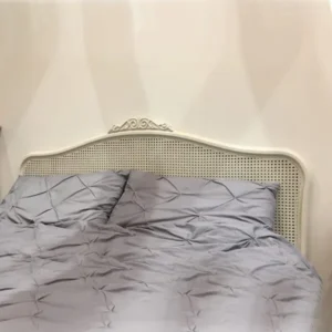 French Style Grey Rattan Bed Headboard