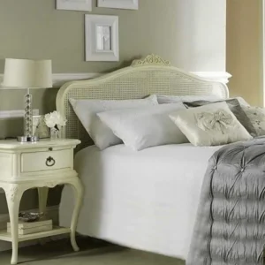 Ivory French Style Rattan Bed Headboard